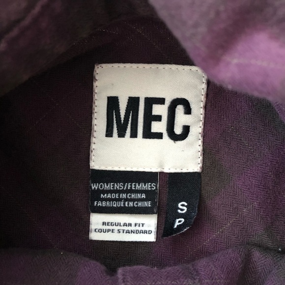 MEC Organic Cotton Flannel Button Down Shirt in Purple Women’s Size S - Picture 7 of 9